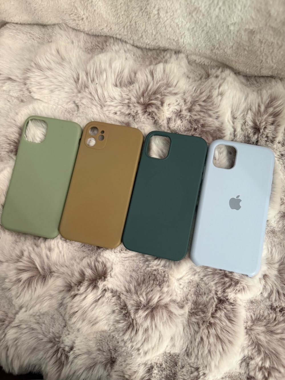 Silicone iPhone Case Set - Sage, Mustard, Forest, Sky Blue